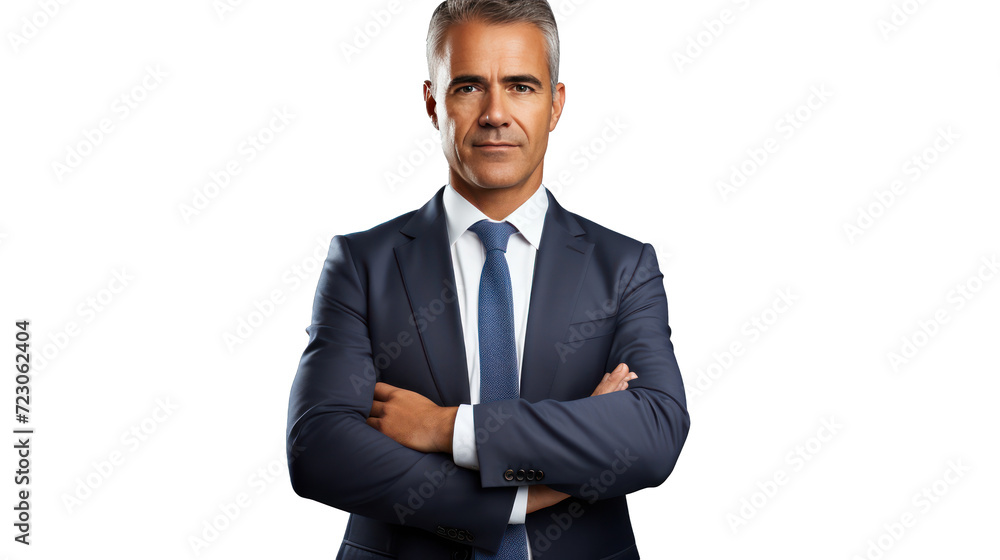 A Portrait of a businessman on a white isolated transparent background. A Portrait of a businessman on a white isolated transparent background.