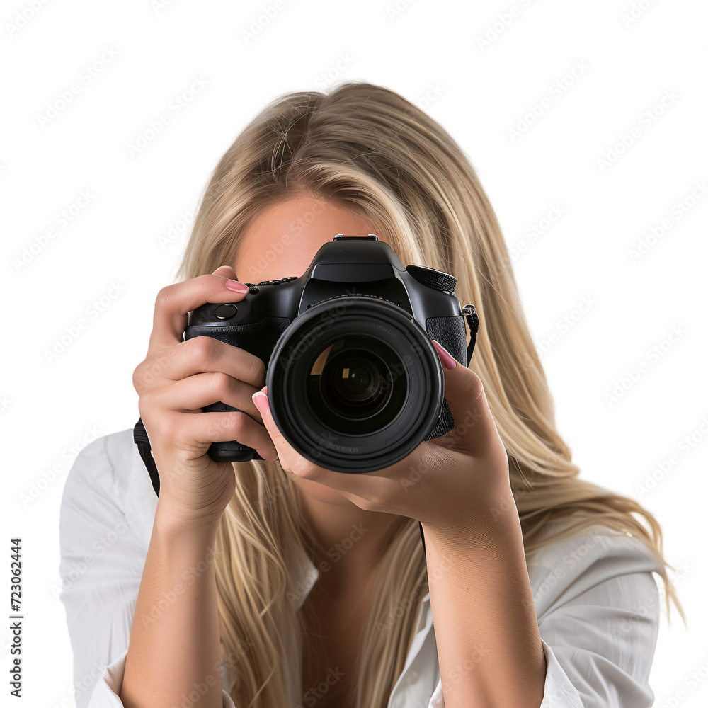 Joyful Woman Capturing a Candid Moment Joyful Woman Capturing a Candid Moment