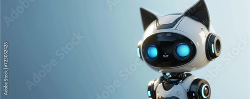 Cute avatar 3D image of robot cat, ai technology © Rashid