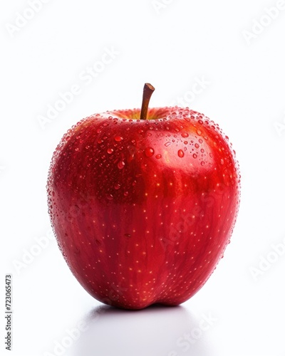 Fresh red apple isolated on a white background. Generative ai