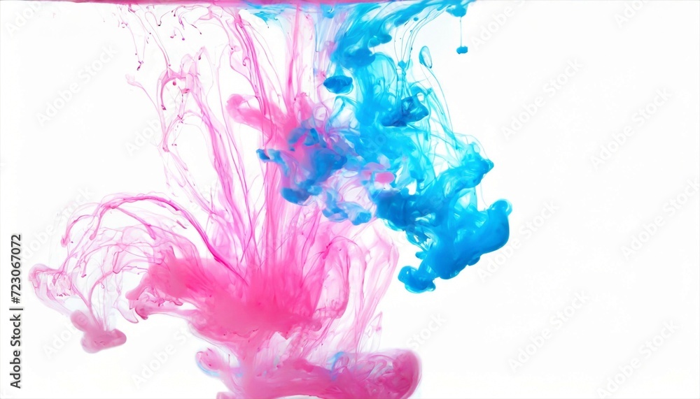 Obraz premium soft blue and pink ink drops