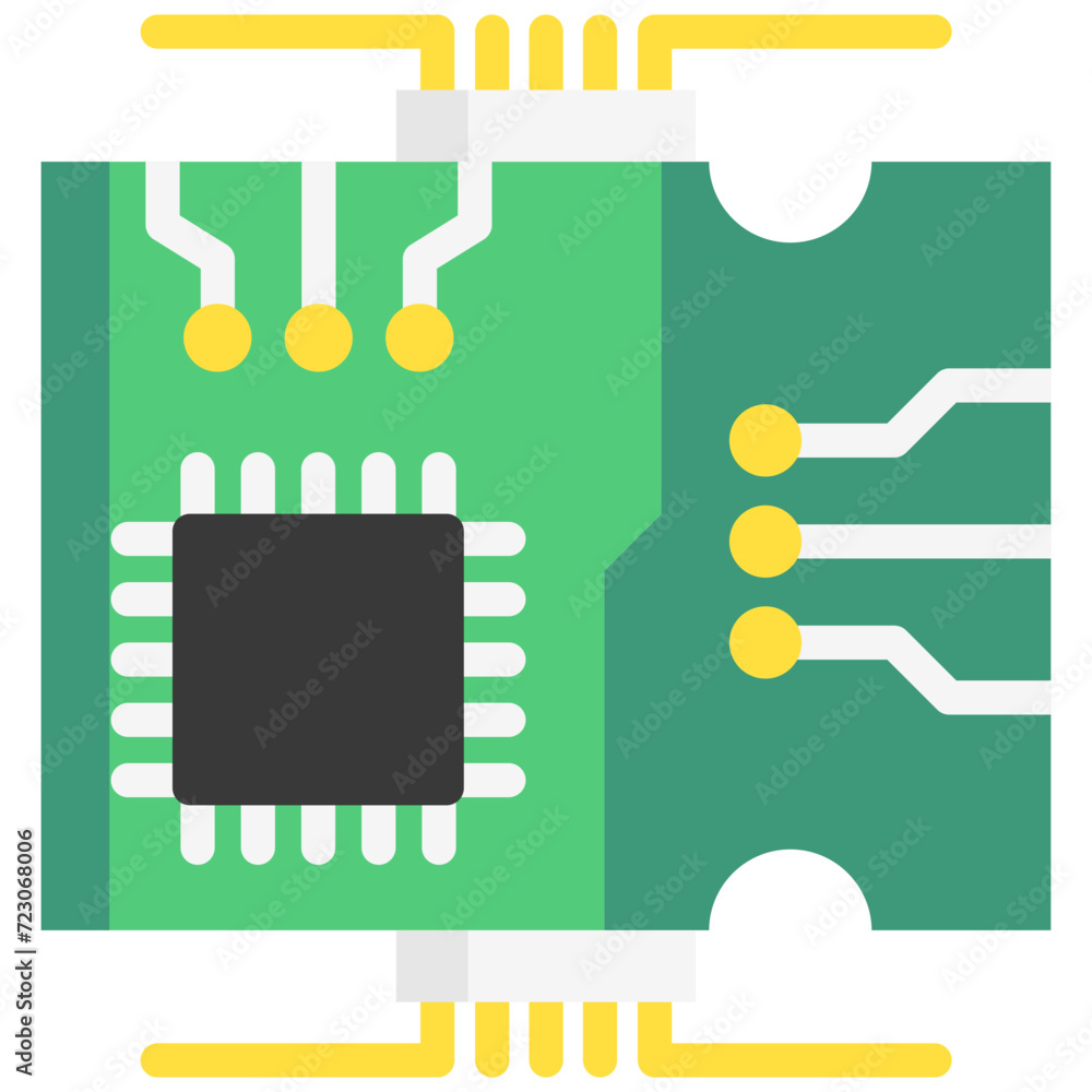Circuit Board multi color icon. relate to robotic engineering and technology theme. use for UI or UX kit, web and app development.