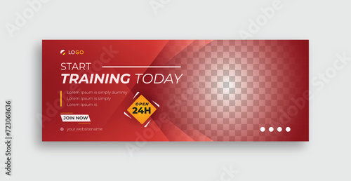 Gym and fitness training workout facebook cover web banner design Modern and creative editable template