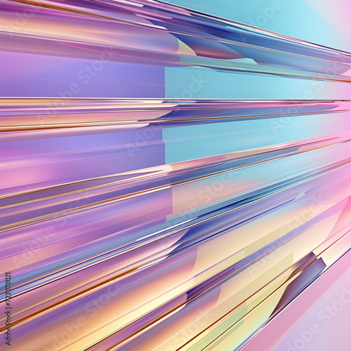 Gradient multilayer glass background  3d rendering, ai technology photo