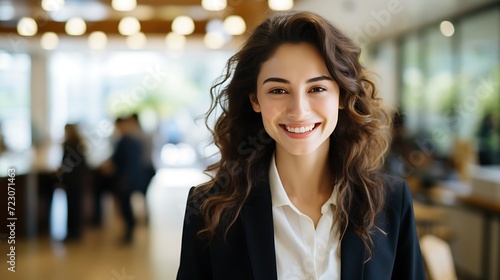 Portrait of a beautiful young businesswoman smiling and looking at the camera