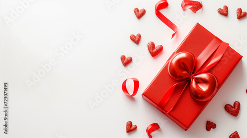 Valentine gift box on white background © Meta