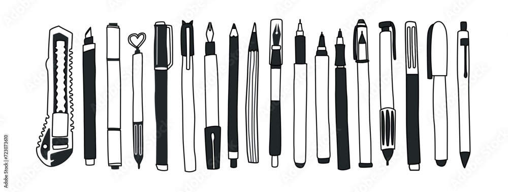 Εκτύπωση καμβά Big vector set of office supplies