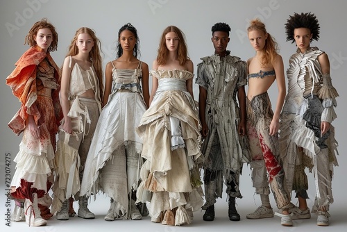 Sustainable fashion, including clothing made from recycled materials. AI Generate photo