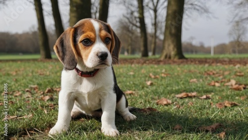 Tricolor beagle dog in the park © QuoDesign