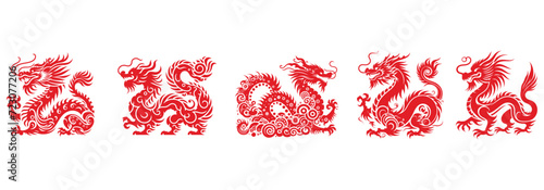 logo set of chinese new year dragon, vectors