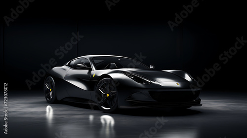 Luxury car parked on dark background. modern luxury design car. unbranded