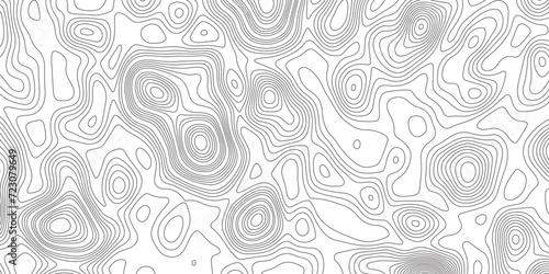 Fototapeta Naklejka Na Ścianę i Meble -  Ocean topographic line map with curvy wave isolines vector illustration. Abstract topographic contours map background, Vector contour topographic map. Cartography texture abstract banner use..