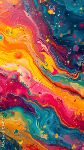 Background of smeared bright paints