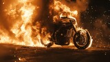 motorcycle collides with a pillar fire until the fire incident.