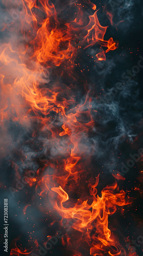 Background of fire and smoke