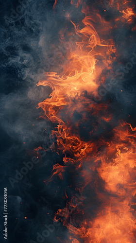 Background of fire and smoke