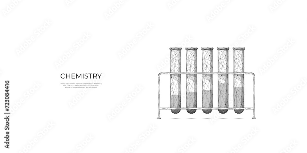 Abstract polygonal test tube rack isolated on white background ...