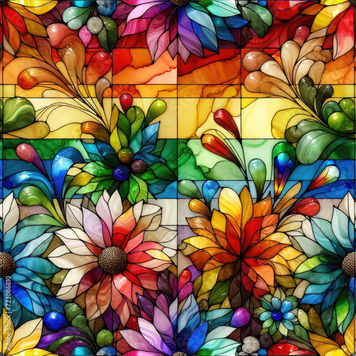 pattern, art, design, glass, color, seamless, vector, texture, illustration, decoration, colorful, window, stained glass, wallpaper, stained, mosaic, nature, church, drawing, painting, animal, element © pacharapun boonnam