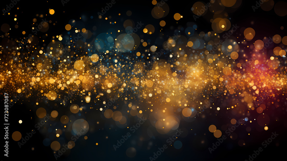 Abstract glitter lights background, blurred bokeh effect, holiday decoration background