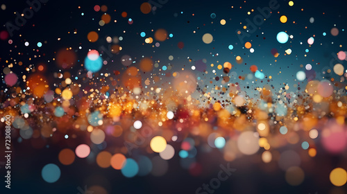 Abstract glitter lights background, blurred bokeh effect, holiday decoration background