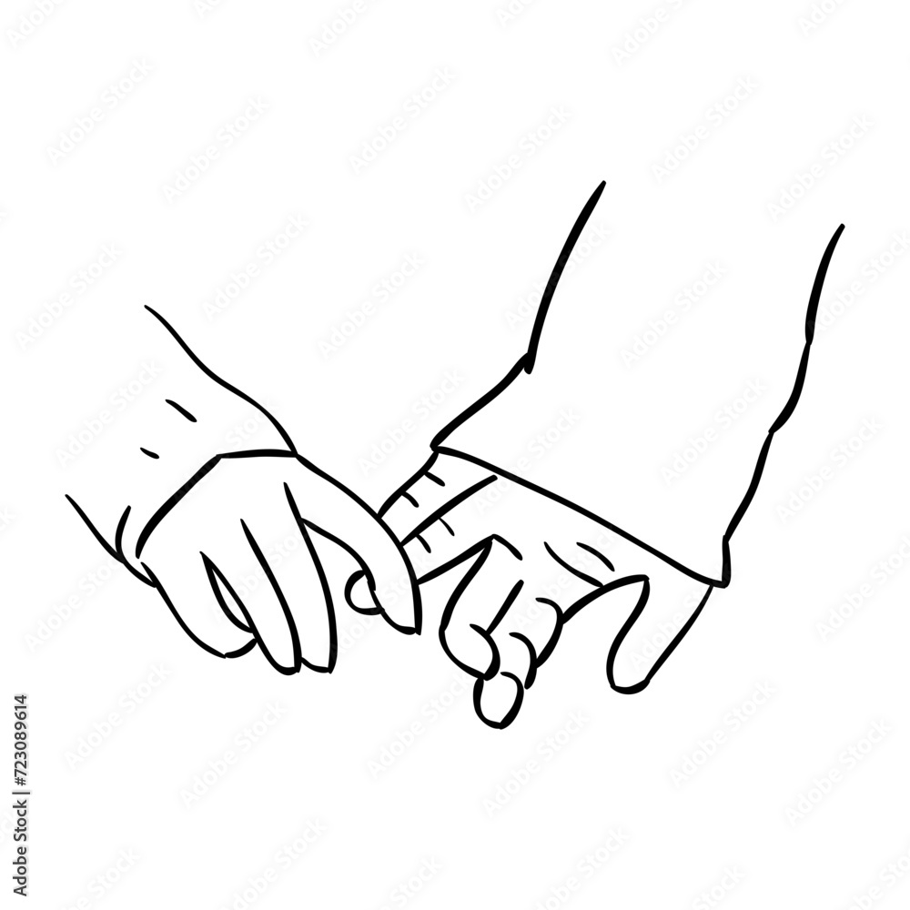 Couple holding hands outline vector fiveteen Couple holding hands outline vector fiveteen