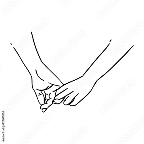 Couple holding hands outline vector eightteen