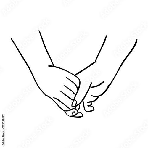 Couple holding hands outline vector nineteen