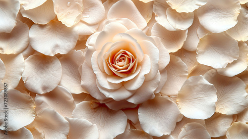 Luxury Spa Elegance: Serene Rose in Bloom with Soft Petals, Ideal for Natural Skincare Advertising - AI Generated