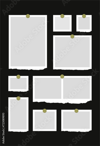 Pictures or photos frame collage. comics page grid layout abstract photo frames and digital photo wall template