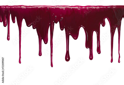 dark pink paint dripping on a transparent background