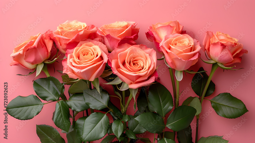 pink roses on pink background 
