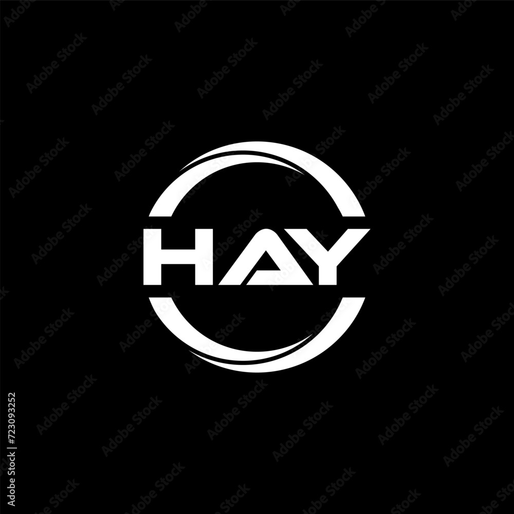 HAY letter logo design with black background in illustrator, cube logo, vector logo, modern alphabet font overlap style. calligraphy designs for logo, Poster, Invitation, etc. HAY letter logo design with black background in illustrator, cube logo, vector logo, modern alphabet font overlap style. calligraphy designs for logo, Poster, Invitation, etc.