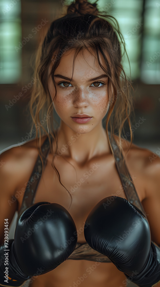 boxer woman in the gym  