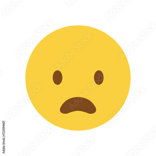 Shocked sad face emoji vector