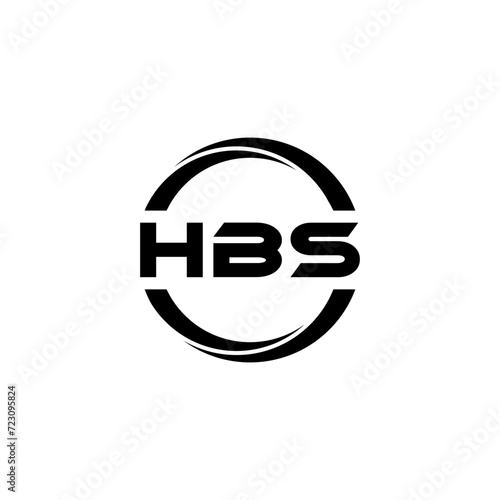 HBS letter logo design with white background in illustrator  cube logo  vector logo  modern alphabet font overlap style. calligraphy designs for logo  Poster  Invitation  etc.