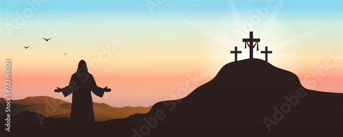 Happy Easter greeting card. Christ is risen concept.