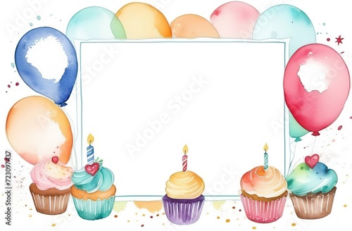 empty frame for text and happy birthday greetings