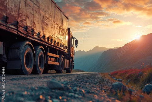 Truck Background with Copy Space for Freight, Logistic, and Shipment Concepts.