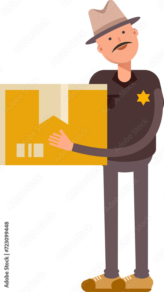 Sheriff Character Holding Box
