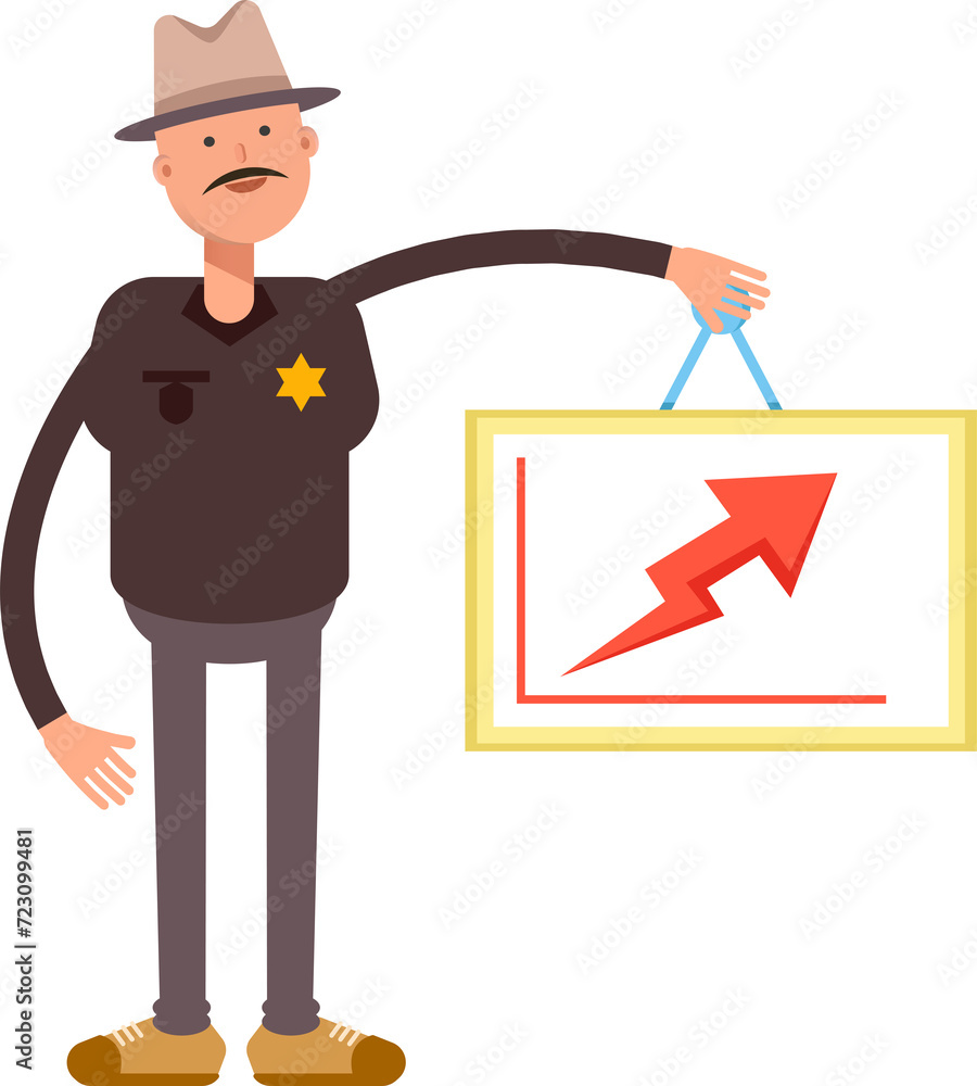 Sheriff Character Holding Arrow Chart
Sheriff Character Holding Arrow Chart
