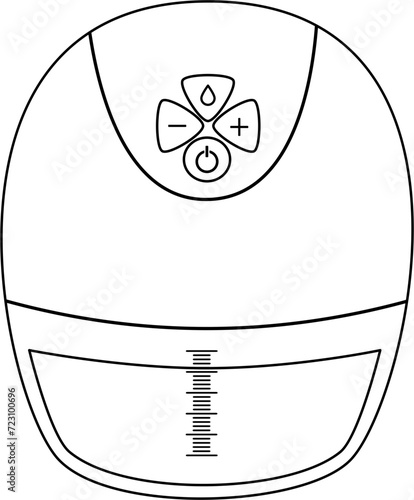 Electric wearable handsfree breast pump for breastfeeding equipment outline vector