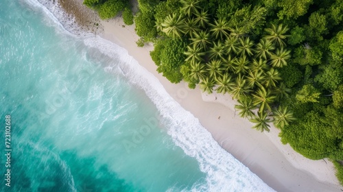 Pristine Tropical Beach from Above