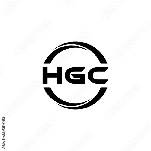 HGC letter logo design with white background in illustrator, cube logo, vector logo, modern alphabet font overlap style. calligraphy designs for logo, Poster, Invitation, etc.