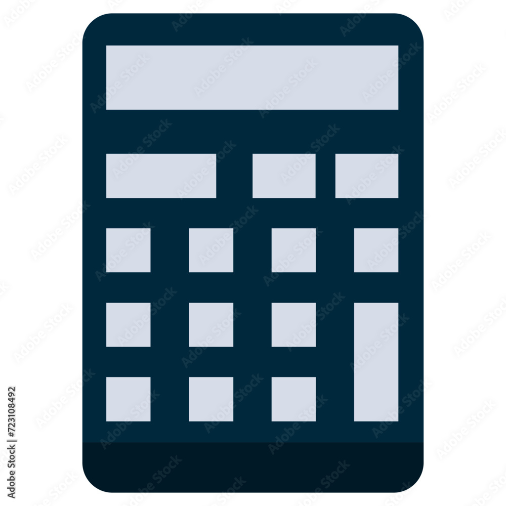 Calculator icon, flat design style icon, colour icon vector illustration. Calculator icon, flat design style icon, colour icon vector illustration.