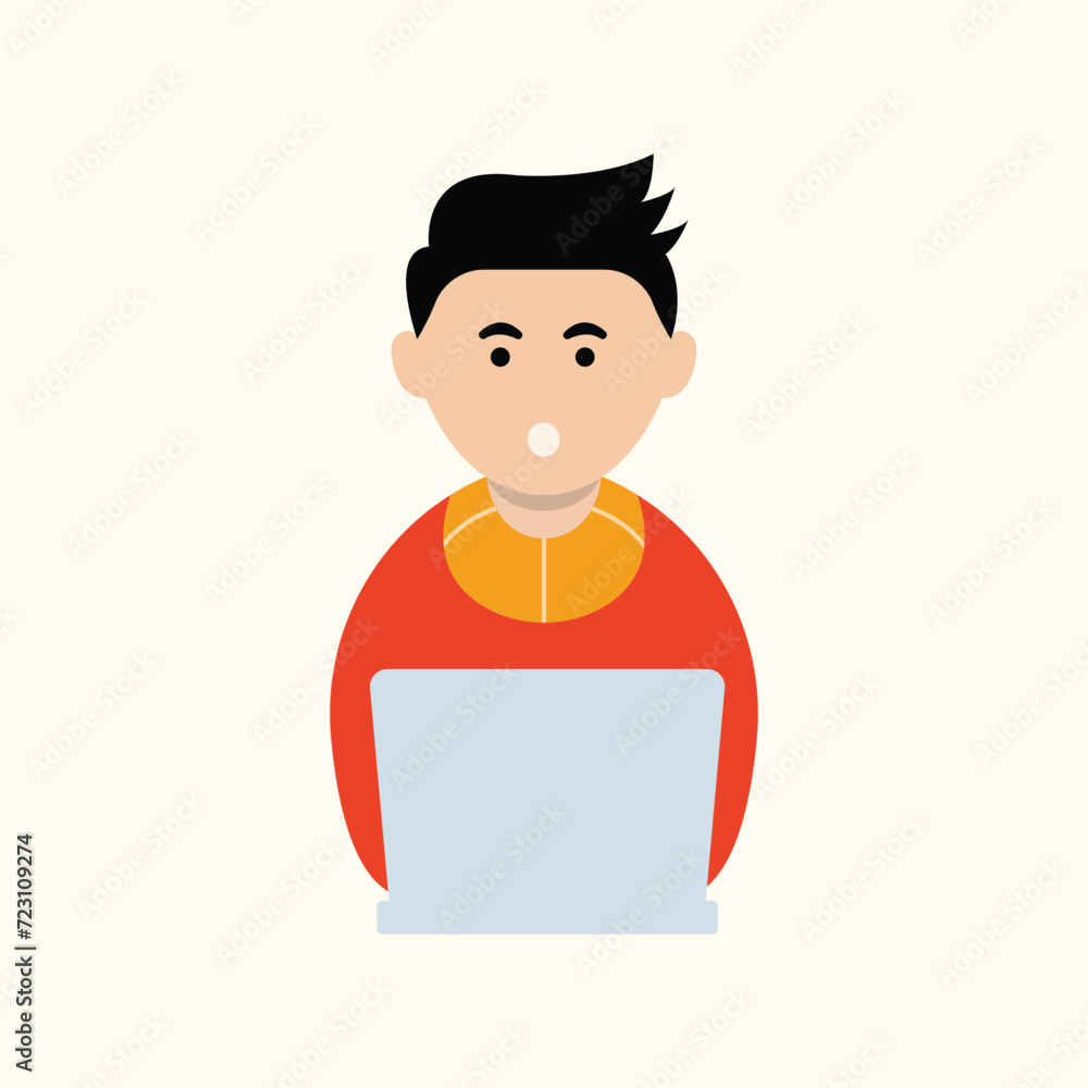 simple modern freelance concept entrepreneur vector illustration