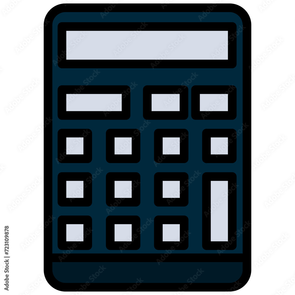 Calculator icon,outline flat design style icon, outline colour icon vector illustration. Calculator icon,outline flat design style icon, outline colour icon vector illustration.