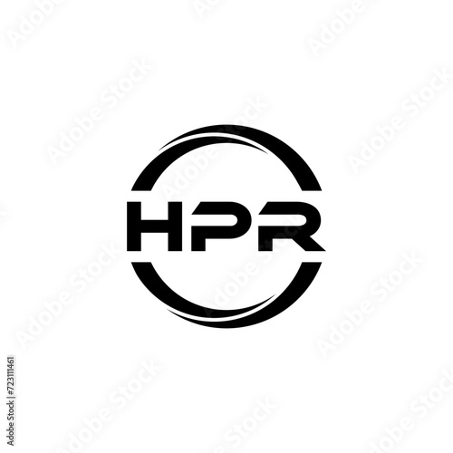 HPR letter logo design with white background in illustrator, cube logo, vector logo, modern alphabet font overlap style. calligraphy designs for logo, Poster, Invitation, etc.