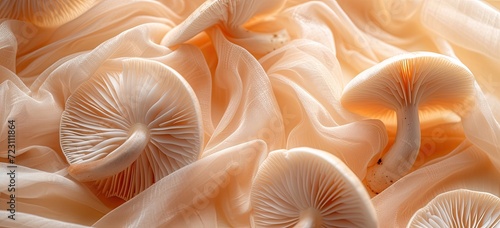 An image capturing the intricate texture and details of mushrooms, perfect for wallpaper backgrounds.