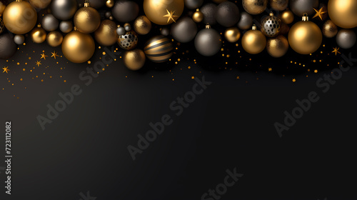 Christmas ball background, Christmas and New Year holidays concept with copy space for text