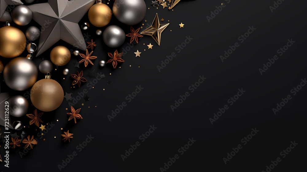 Christmas ball background, Christmas and New Year holidays concept with copy space for text Christmas ball background, Christmas and New Year holidays concept with copy space for text